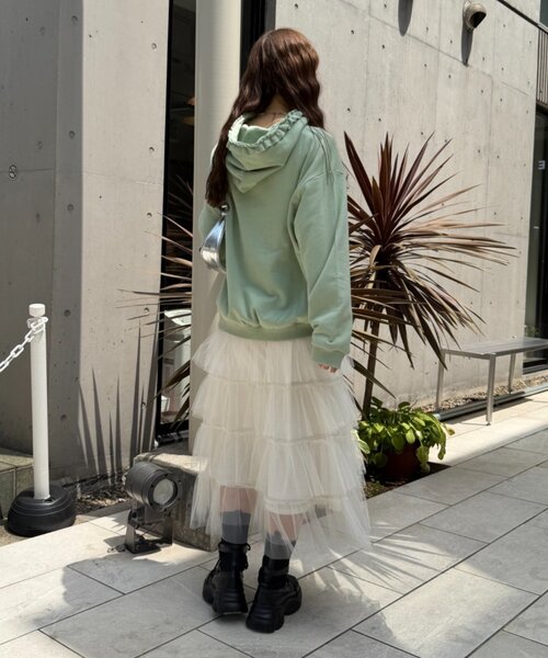w closet(ダブルクローゼット)の「星柄パッチワークパーカー(パーカー・レディース・グリーン/ネイビー/ブルー/アイボリー・FREE)」の18枚目の写真