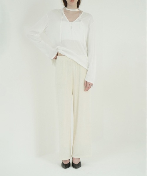CLANE（クラネ）の「BRIGHT JERSEY PANTS（その他パンツ・レディース・ベージュ/ブラック/アイボリー・0/1/2）」の10枚目の写真