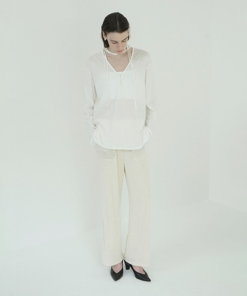 CLANE（クラネ）の「BRIGHT JERSEY PANTS（その他パンツ・レディース・ベージュ/ブラック/アイボリー・0/1/2）」の13枚目の写真