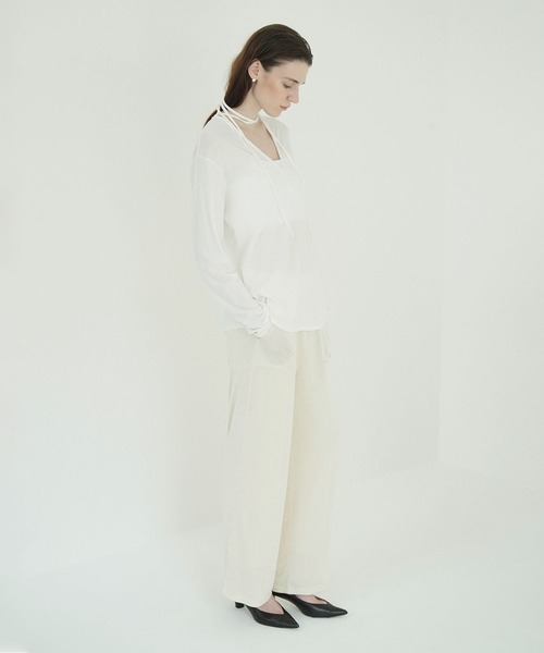 CLANE（クラネ）の「BRIGHT JERSEY PANTS（その他パンツ・レディース・ベージュ/ブラック/アイボリー・0/1/2）」の14枚目の写真