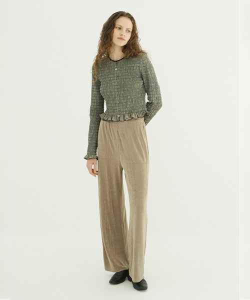CLANE（クラネ）の「BRIGHT JERSEY PANTS（その他パンツ・レディース・ベージュ/ブラック/アイボリー・0/1/2）」の7枚目の写真