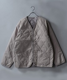 Wavy Quilting No Collar Jacket/ウェーブキルト キルティング ノーカラージャケット ブルゾン ライナー