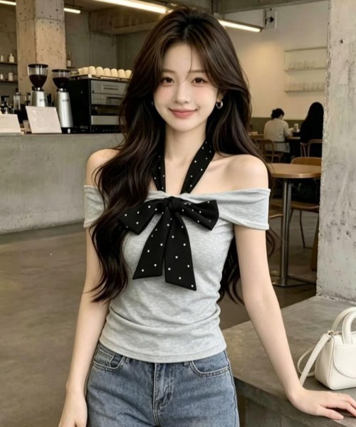 semplice(センプリチェ)の「Tシャツ【韓国ファッション】(Tシャツ/カットソー・レディース・グレー・F)」の10枚目の写真