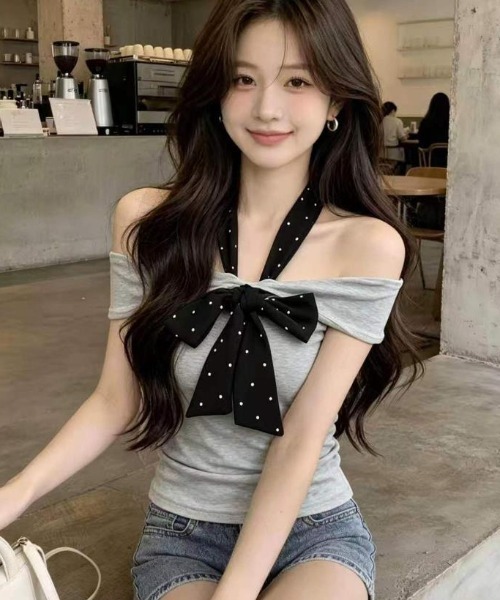 semplice(センプリチェ)の「Tシャツ【韓国ファッション】(Tシャツ/カットソー・レディース・グレー・F)」の9枚目の写真