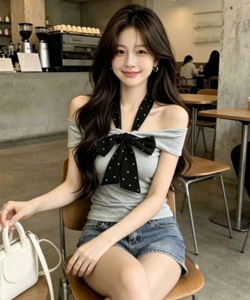 semplice(センプリチェ)の「Tシャツ【韓国ファッション】(Tシャツ/カットソー・レディース・グレー・F)」の5枚目の写真
