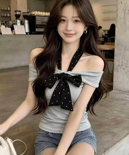 semplice(センプリチェ)の「Tシャツ【韓国ファッション】(Tシャツ/カットソー・レディース・グレー・F)」の3枚目の写真
