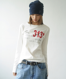 MIM the wardrobe（ミームザワードローブ）の「313プリンティングロングスリーブ_ホワイト（Tシャツ/カットソー）」