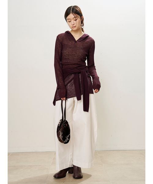 MIESROHE(ミースロエ)の「コクーンワイドチノパンツ(その他パンツ・レディース・ベージュ/ブラック/ホワイト・0/1)」の7枚目の写真