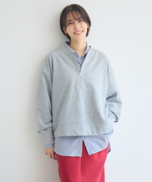 Pillini(ピリーニ)の「シャツSETハーフZIPプルオーバー(アンサンブル・レディース・グレー/ブラック/レッド・FREE)」の12枚目の写真