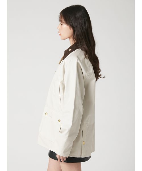 FRAY I.D(フレイアイディー)の「【撥水】【Barbour】ミドルレングスジャケット(その他アウター・レディース・グレー/アイボリー・36/38)」の10枚目の写真
