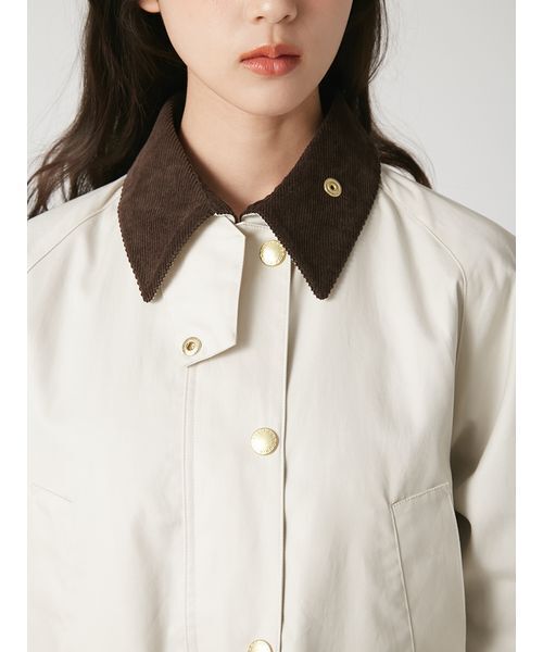 FRAY I.D(フレイアイディー)の「【撥水】【Barbour】ミドルレングスジャケット(その他アウター・レディース・グレー/アイボリー・36/38)」の11枚目の写真