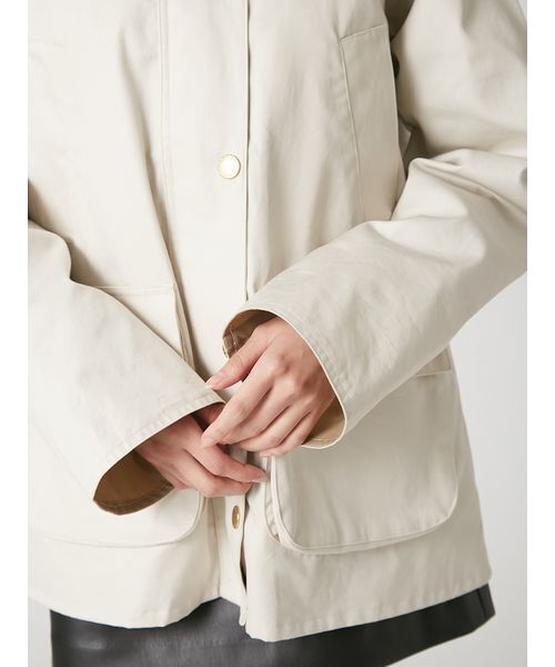 FRAY I.D(フレイアイディー)の「【撥水】【Barbour】ミドルレングスジャケット(その他アウター・レディース・グレー/アイボリー・36/38)」の12枚目の写真