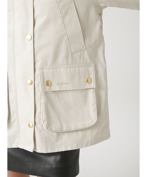 FRAY I.D(フレイアイディー)の「【撥水】【Barbour】ミドルレングスジャケット(その他アウター・レディース・グレー/アイボリー・36/38)」の13枚目の写真