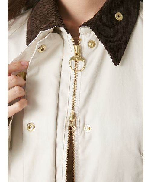 FRAY I.D(フレイアイディー)の「【撥水】【Barbour】ミドルレングスジャケット(その他アウター・レディース・グレー/アイボリー・36/38)」の16枚目の写真