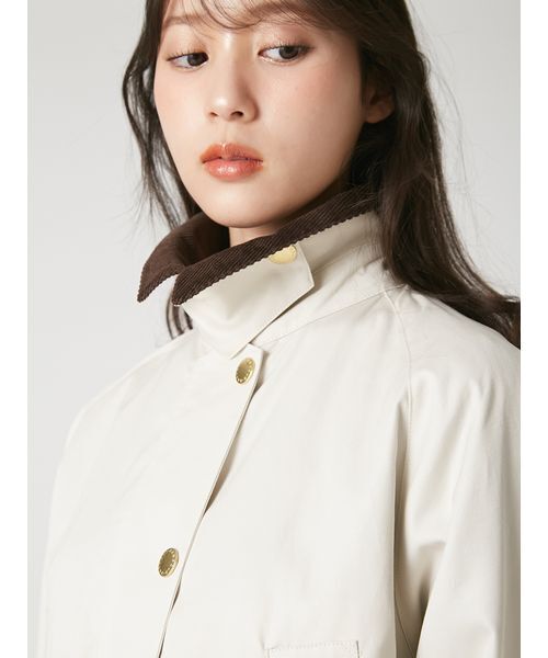 FRAY I.D(フレイアイディー)の「【撥水】【Barbour】ミドルレングスジャケット(その他アウター・レディース・グレー/アイボリー・36/38)」の18枚目の写真