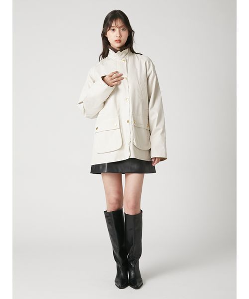 FRAY I.D(フレイアイディー)の「【撥水】【Barbour】ミドルレングスジャケット(その他アウター・レディース・グレー/アイボリー・36/38)」の19枚目の写真