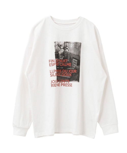 itto...(イット)の「フォトプリントロンT/ロゴT/カットソー(Tシャツ/カットソー・レディース・オフホワイト/チャコール/ブラック・M)」の10枚目の写真