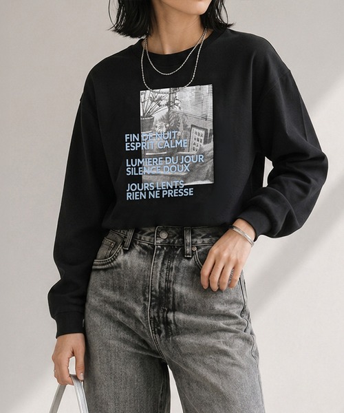 itto...(イット)の「フォトプリントロンT/ロゴT/カットソー(Tシャツ/カットソー・レディース・オフホワイト/チャコール/ブラック・M)」の18枚目の写真