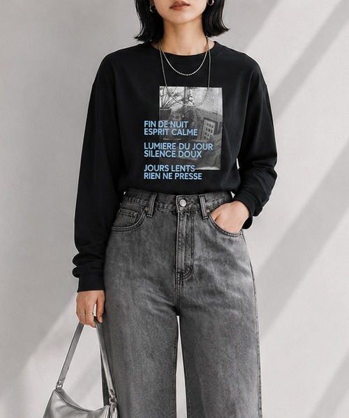 itto...(イット)の「フォトプリントロンT/ロゴT/カットソー(Tシャツ/カットソー・レディース・オフホワイト/チャコール/ブラック・M)」の20枚目の写真