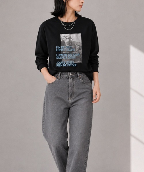 itto...(イット)の「フォトプリントロンT/ロゴT/カットソー(Tシャツ/カットソー・レディース・オフホワイト/チャコール/ブラック・M)」の21枚目の写真