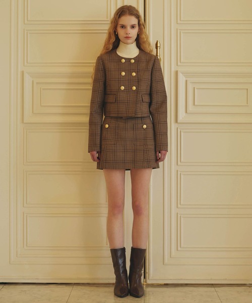 EIMY ISTOIRE(エイミーイストワール)の「CHELSEA MINI SKIRT(スカート・レディース・チェック/チャコールグレー・38/36/34)」の4枚目の写真