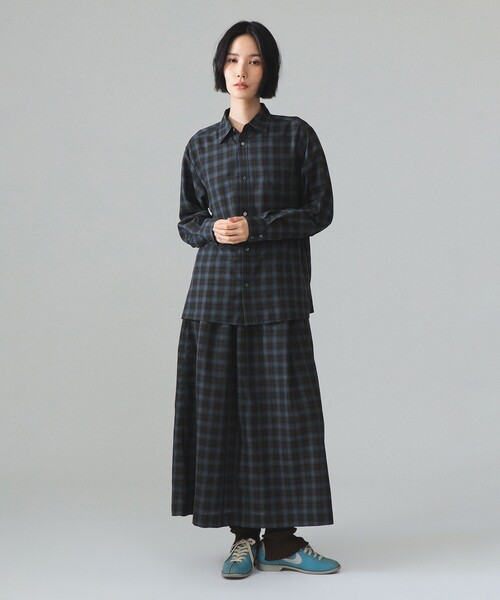 BEAMS BOY（ビームスボーイ）の「maturely / TW チェック ロングスリーブ シャツ（シャツ/ブラウス・レディース・ブラウン・0）」の6枚目の写真