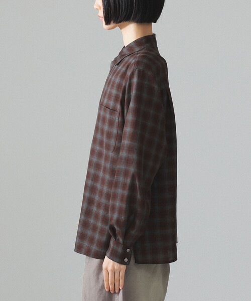 BEAMS BOY（ビームスボーイ）の「maturely / TW チェック ロングスリーブ シャツ（シャツ/ブラウス・レディース・ブラウン・0）」の11枚目の写真