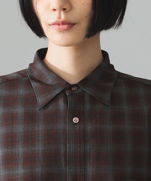 BEAMS BOY（ビームスボーイ）の「maturely / TW チェック ロングスリーブ シャツ（シャツ/ブラウス・レディース・ブラウン・0）」の13枚目の写真