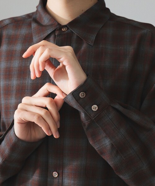BEAMS BOY（ビームスボーイ）の「maturely / TW チェック ロングスリーブ シャツ（シャツ/ブラウス・レディース・ブラウン・0）」の14枚目の写真