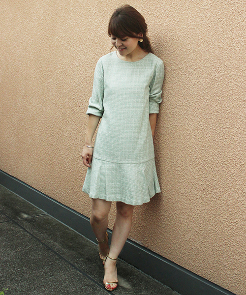 LIMITLESS LUXURY（リミットレスラグジュアリー）の「WALL W ワンピース◆（ワンピース・レディース・ブラック/ホワイト/グリーン・36/38）」の18枚目の写真