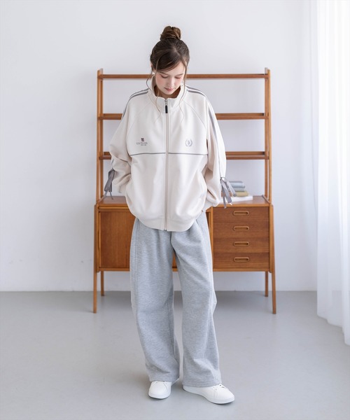 U.S. POLO ASSN.（ユーエスポロアッスン）の「【U.S. POLO ASSN.】clear 別注 袖リボンライントラックジャケット（Tシャツ/カットソー・レディース・ブラウン/アイボリー・F）」の10枚目の写真