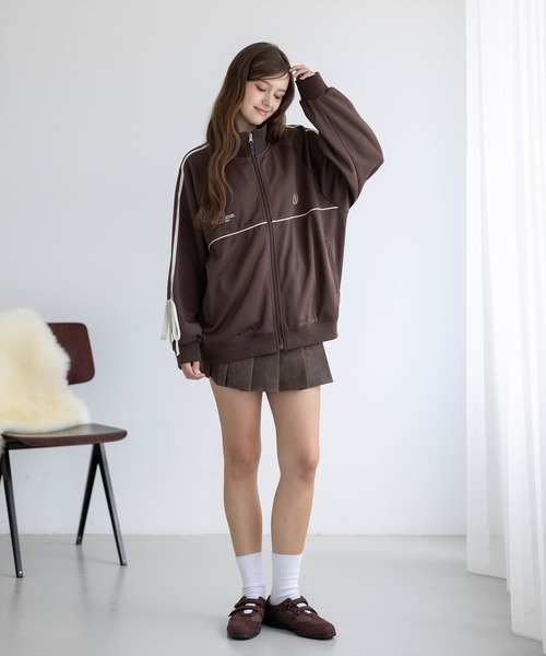U.S. POLO ASSN.（ユーエスポロアッスン）の「【U.S. POLO ASSN.】clear 別注 袖リボンライントラックジャケット（Tシャツ/カットソー・レディース・ブラウン/アイボリー・F）」の14枚目の写真