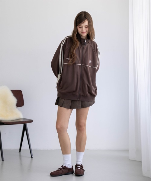 U.S. POLO ASSN.（ユーエスポロアッスン）の「【U.S. POLO ASSN.】clear 別注 袖リボンライントラックジャケット（Tシャツ/カットソー・レディース・ブラウン/アイボリー・F）」の16枚目の写真
