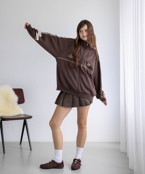 U.S. POLO ASSN.（ユーエスポロアッスン）の「【U.S. POLO ASSN.】clear 別注 袖リボンライントラックジャケット（Tシャツ/カットソー・レディース・ブラウン/アイボリー・F）」の19枚目の写真