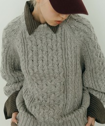【WEB先行予約】[nenom/ネノム] ケーブルニットプルオーバー