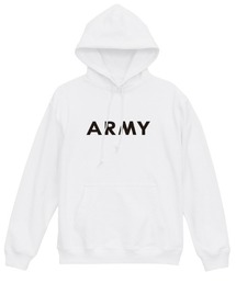 Ol' Basics(オール・ベーシックス) プルパーカー スウェット ARMY ロゴ プリント 裏毛 トップス レディース ユニセックス