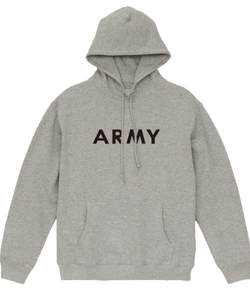 Ol' Basics(オールベーシックス)の「Ol' Basics(オール・ベーシックス) プルパーカー スウェット ARMY ロゴ プリント 裏毛 トップス レディース ユニセックス(パーカー・レディース・ミックスグレー/ネイビー/ホワイト/ブラック・S)」の1枚目の写真