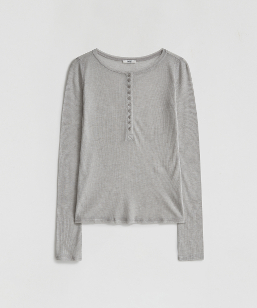 LMOOD WOMEN(エルムード ウーマン)の「JANE リブシアーTシャツ ヘザーグレー(Tシャツ/カットソー・レディース・その他・38/36)」の2枚目の写真