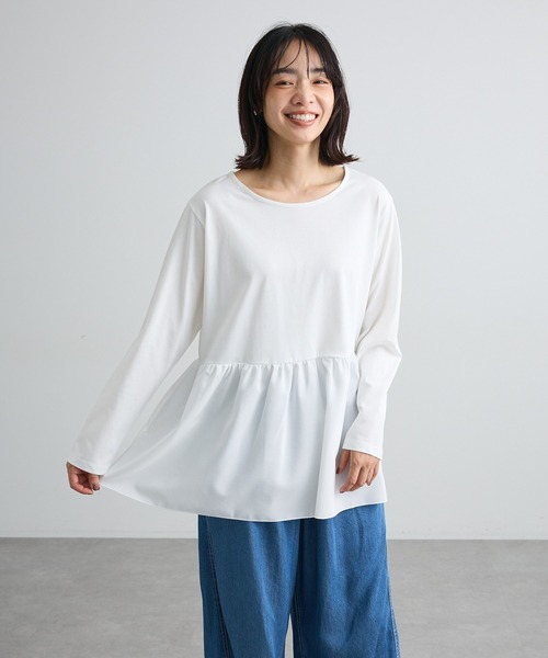 Green Parks(グリーンパークス)の「【WEB限定】裾フレアホワイトインナーⅡ(Tシャツ/カットソー・レディース・オフホワイト・FREE)」の4枚目の写真