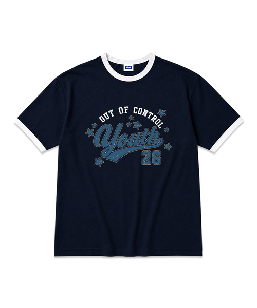 NTET(エンティーイーティー)の「out of control overfit ringer t-shirt (3color)(Tシャツ/カットソー・メンズ・ホワイト/ネイビー/グリーン・SMALL/MEDIUM/LARGE/X-LARGE)」の3枚目の写真