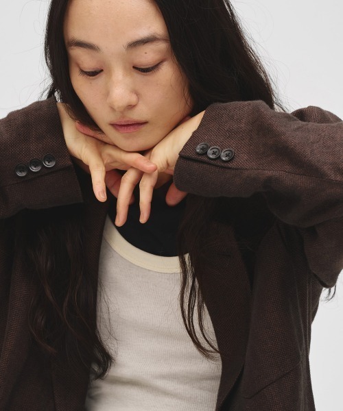 TODAYFUL（トゥデイフル）の「Boyfriend Linen Jacket（テーラードジャケット・レディース・ブラック/ベージュ/チョコ・36inch/38inch）」の14枚目の写真