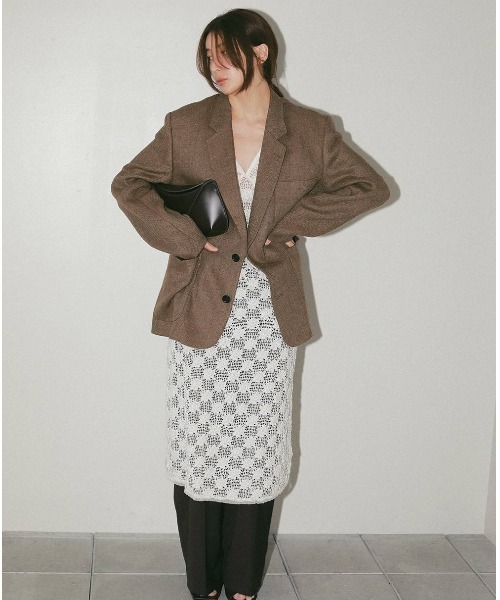 TODAYFUL（トゥデイフル）の「Boyfriend Linen Jacket（テーラードジャケット・レディース・ブラック/ベージュ/チョコ・36inch/38inch）」の10枚目の写真