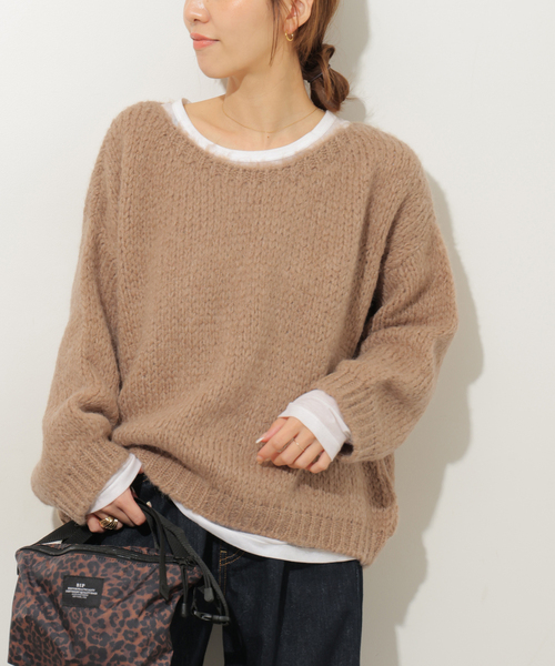JOURNAL STANDARD relume（ジャーナルスタンダード　レリューム）の「《追加》【TRICOTS JEANMARC/トリコ・ジャンマルク】 ニットプルオーバー（ニット/セーター・レディース・イエロー/ライトグレー/キャメル/ブルー・FREE）」の4枚目の写真