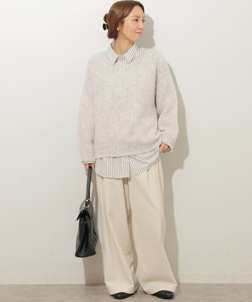 JOURNAL STANDARD relume（ジャーナルスタンダード　レリューム）の「《追加》【TRICOTS JEANMARC/トリコ・ジャンマルク】 ニットプルオーバー（ニット/セーター・レディース・イエロー/ライトグレー/キャメル/ブルー・FREE）」の5枚目の写真