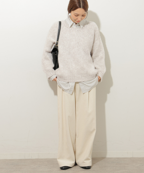 JOURNAL STANDARD relume（ジャーナルスタンダード　レリューム）の「《追加》【TRICOTS JEANMARC/トリコ・ジャンマルク】 ニットプルオーバー（ニット/セーター・レディース・イエロー/ライトグレー/キャメル/ブルー・FREE）」の6枚目の写真