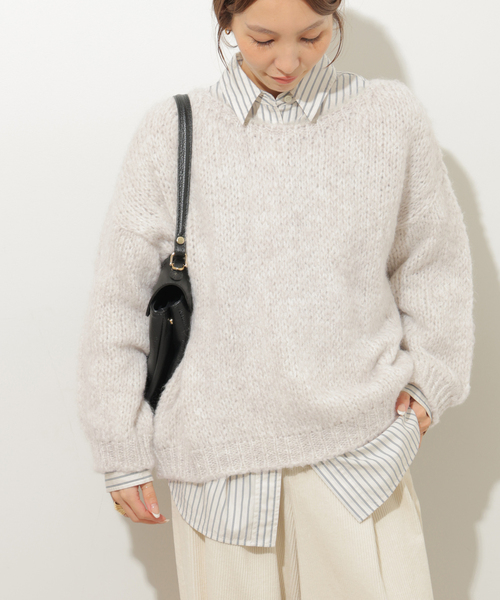 JOURNAL STANDARD relume（ジャーナルスタンダード　レリューム）の「《追加》【TRICOTS JEANMARC/トリコ・ジャンマルク】 ニットプルオーバー（ニット/セーター・レディース・イエロー/ライトグレー/キャメル/ブルー・FREE）」の9枚目の写真