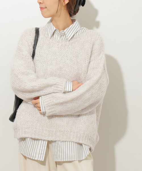 JOURNAL STANDARD relume（ジャーナルスタンダード　レリューム）の「《追加》【TRICOTS JEANMARC/トリコ・ジャンマルク】 ニットプルオーバー（ニット/セーター・レディース・イエロー/ライトグレー/キャメル/ブルー・FREE）」の10枚目の写真