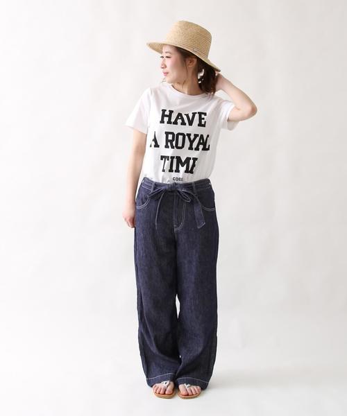 coen（コーエン）の「綿麻ワイドパンツ（その他パンツ・レディース・ベージュ/オリーブ/ネイビー・MEDIUM/SMALL/LARGE）」の4枚目の写真