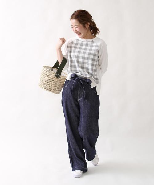 coen（コーエン）の「綿麻ワイドパンツ（その他パンツ・レディース・ベージュ/オリーブ/ネイビー・MEDIUM/SMALL/LARGE）」の5枚目の写真