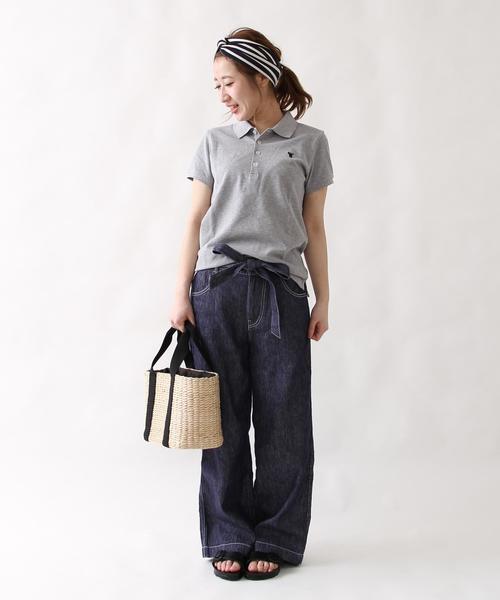 coen（コーエン）の「綿麻ワイドパンツ（その他パンツ・レディース・ベージュ/オリーブ/ネイビー・MEDIUM/SMALL/LARGE）」の6枚目の写真